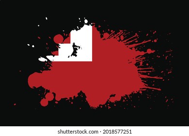 Tonga Flag With Grunge Effect Design. It will be used t-shirt graphics, print, poster and Background.