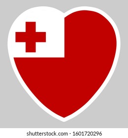 Tonga Flag In Heart Shape Vector illustration eps 10