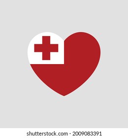 Tonga Fahne in Herzform Vektorliebe Tonga