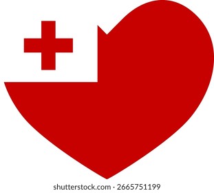 Tonga flag heart shaped icon illustrator country flags  symbol nation  