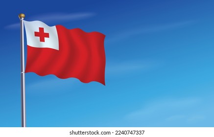 Tonga Flag for Independence Day Background  Vector Illustration