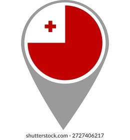 Tonga flag location pin, Tonga flag on location pin, Tonga map pointer in high quality