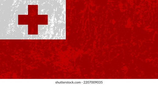Tonga flag, official colors and proportion. Vector illustration.