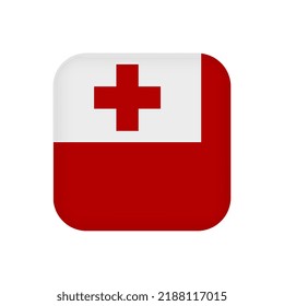 Bandera de Tonga, colores oficiales. Ilustración vectorial.