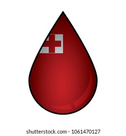 The tonga flag painted on 3D water drop
