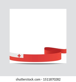 Tonga  flag. Tonga  patriotic banner with space for text. Happy Independent Day. Template of greeting card, 