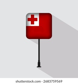 Ilustração do vetor do polo da bandeira de Tonga