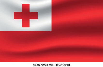 Tonga  flag. Simple vector Tonga  flag