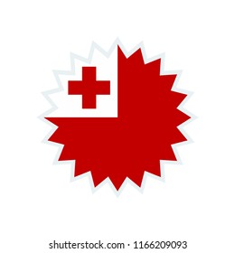 Tonga flag. Tonga star flag. Tonga symbol.