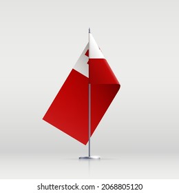 Tonga flag state symbol isolated on background national banner. Greeting card National Independence Day of the kingdom of Tonga. Illustration banner with realistic state flag.