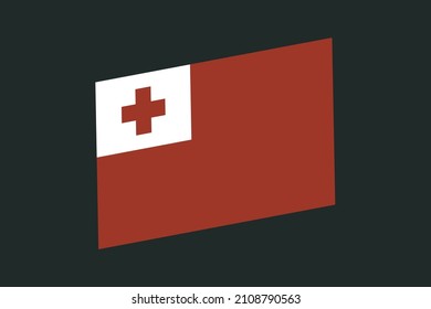 Tonga flag symbol vector illustration. Greeting card for National Independence Day of the kingdom of Tonga.