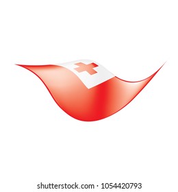 Tonga flag, vector illustration