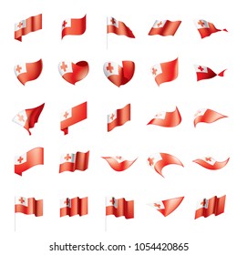 Tonga flag, vector illustration