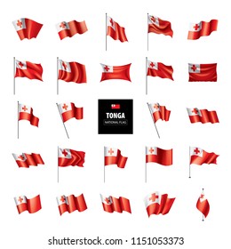 Tonga flag, vector illustration