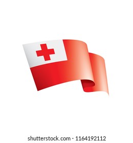 Tonga flag, vector illustration on a white background.