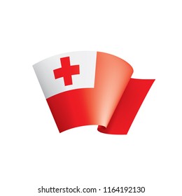 Tonga flag, vector illustration on a white background.