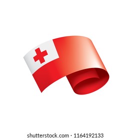 Tonga flag, vector illustration on a white background.