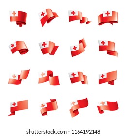 Tonga flag, vector illustration on a white background.