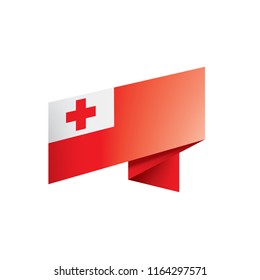 Tonga flag, vector illustration on a white background.