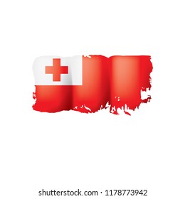 Tonga flag, vector illustration on a white background