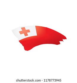 Tonga flag, vector illustration on a white background