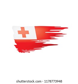 Tonga flag, vector illustration on a white background