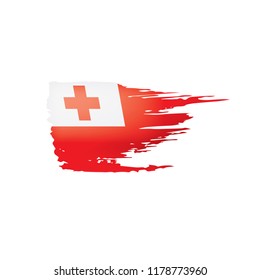Tonga flag, vector illustration on a white background