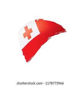 Tonga flag, vector illustration on a white background