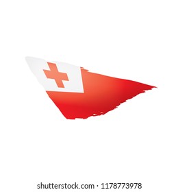 Tonga flag, vector illustration on a white background