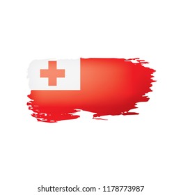 Tonga flag, vector illustration on a white background