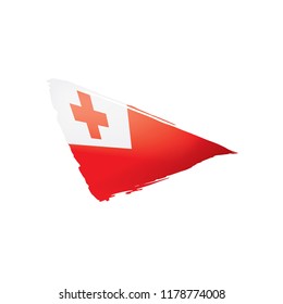 Tonga flag, vector illustration on a white background