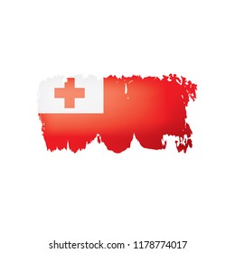 Tonga flag, vector illustration on a white background