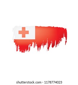 Tonga flag, vector illustration on a white background