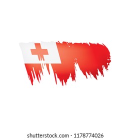 Tonga flag, vector illustration on a white background