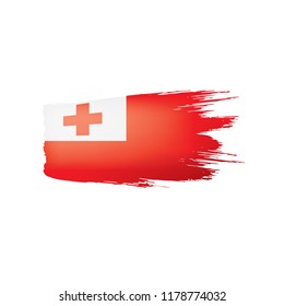 Tonga flag, vector illustration on a white background