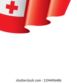Tonga flag, vector illustration on a white background.