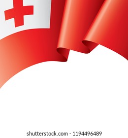 Tonga flag, vector illustration on a white background.
