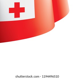 Tonga flag, vector illustration on a white background.