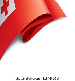 Tonga flag, vector illustration on a white background.