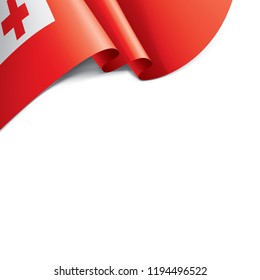 Tonga flag, vector illustration on a white background.