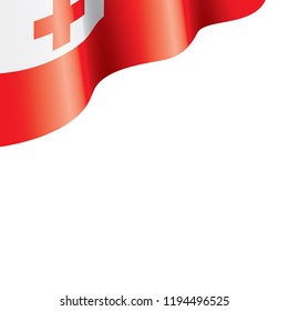 Tonga flag, vector illustration on a white background.