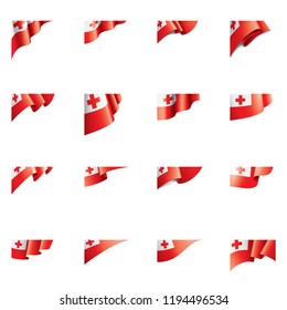 Tonga flag, vector illustration on a white background.