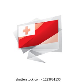 Tonga flag, vector illustration on a white background.