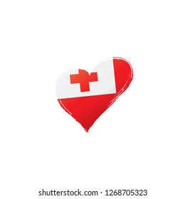 Tonga flag, vector illustration on a white background.