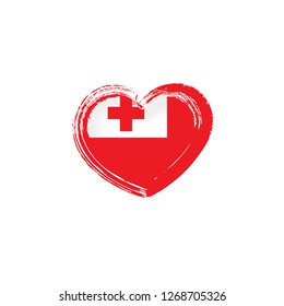 Tonga flag, vector illustration on a white background.