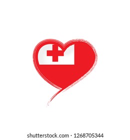 Tonga flag, vector illustration on a white background.