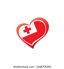 Tonga flag, vector illustration on a white background.