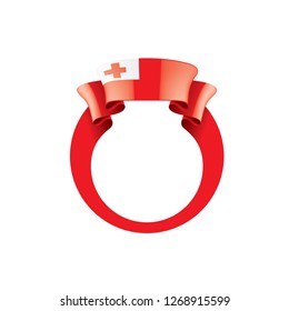 Tonga flag, vector illustration on a white background.