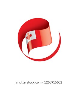 Tonga flag, vector illustration on a white background.