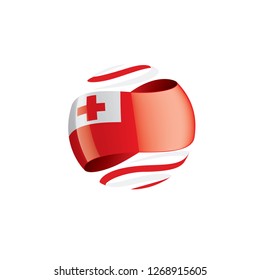 Tonga flag, vector illustration on a white background.